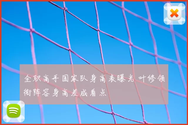 全职高手国家队身高表曝光 叶修领衔阵容身高差成看点